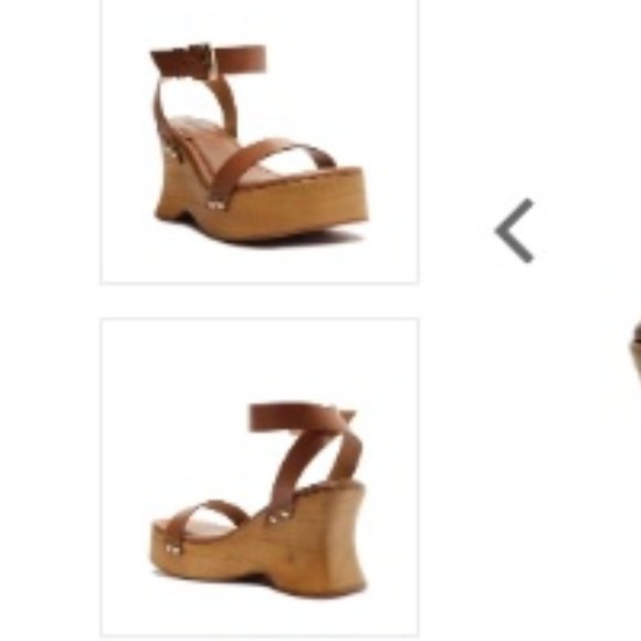 $89 NWT (8.5) SCHUTZ Camel Leather Wedge Sandal - Picture 10 of 12
